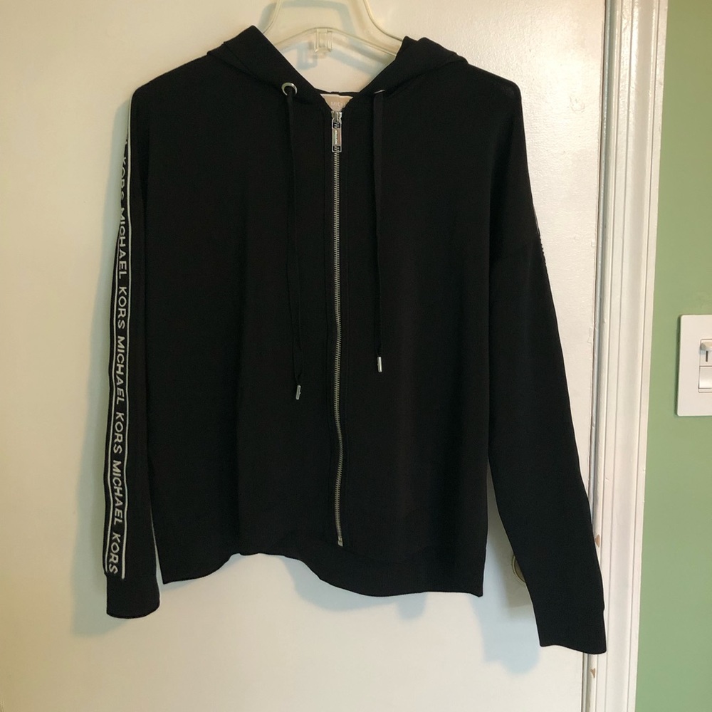 MK hooded zipped sweater